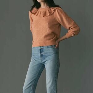 Doen Azaria Alpaca Blend Coral Sweater Womens XS Salmon Pink Orange NWT